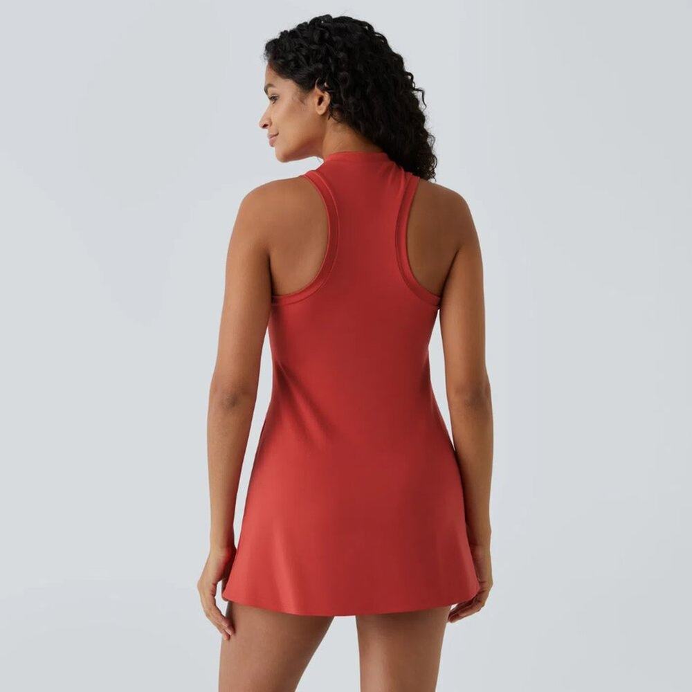 Halara 2-Piece Mini Racerback Zip Up Tennis Dress in Valiant Poppy Size S NWT - Picture 3 of 14